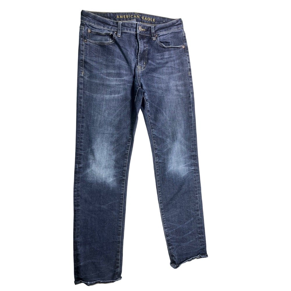 American Eagle Mens Original Straight Jeans 32x32 Flex Blue Medium Wash Stretch